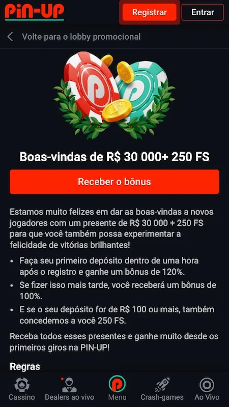 Pin Up Boas-vindas