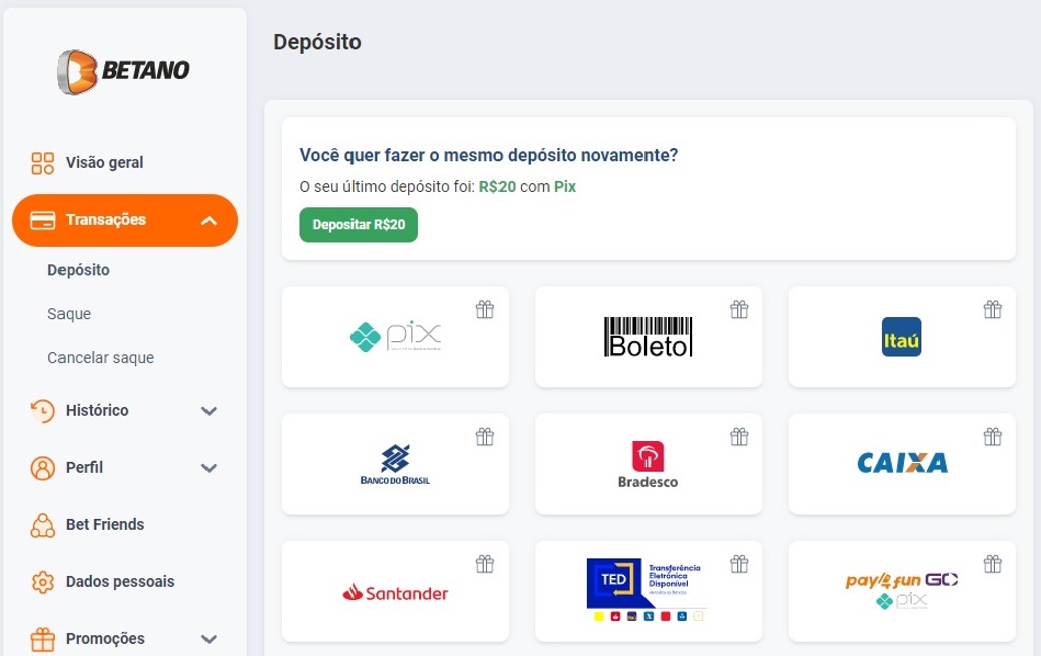 betano deposito